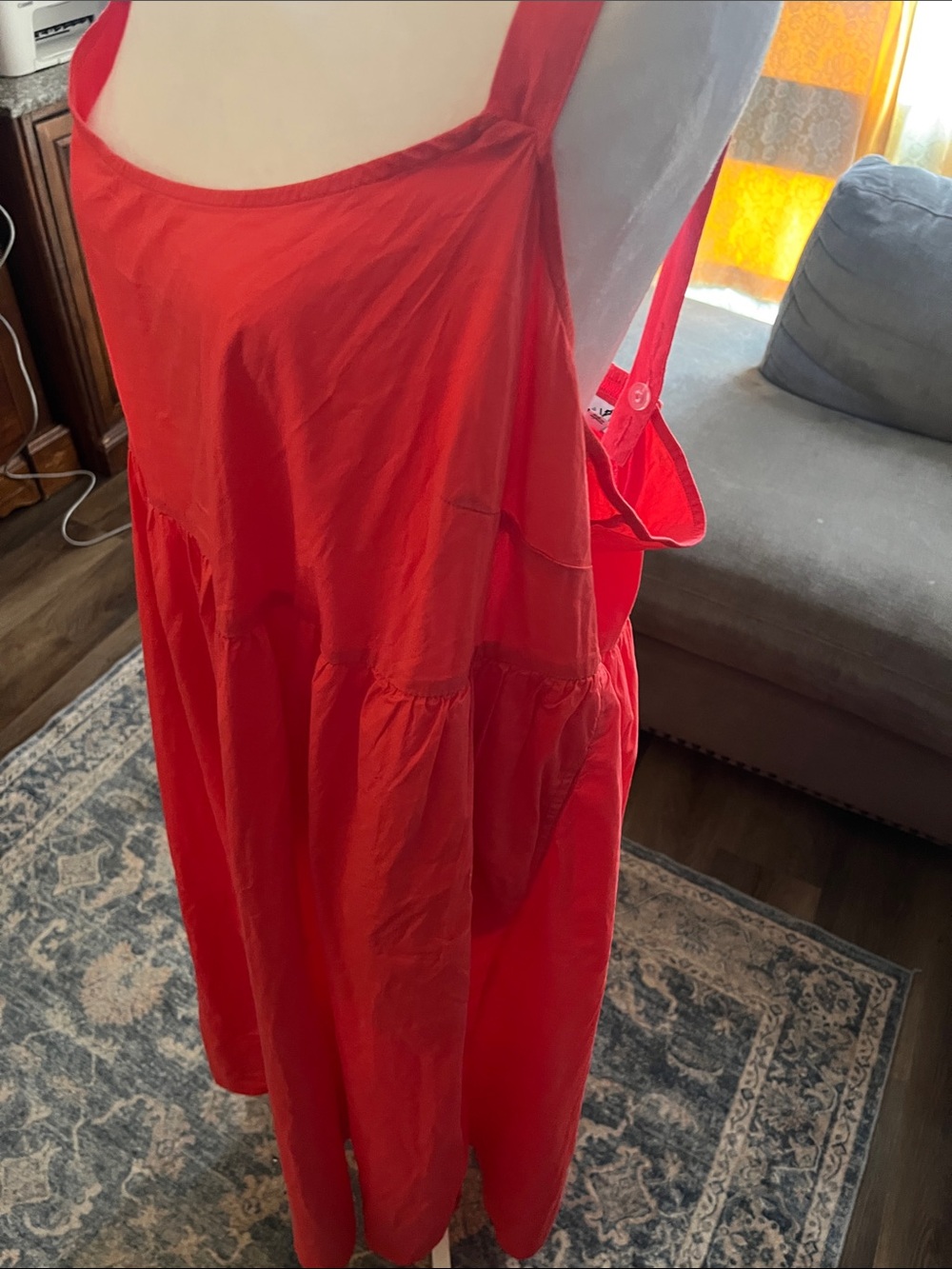 Ava Viv Red Sleeveless Maxi Dress with Scoop Neck New 2X
